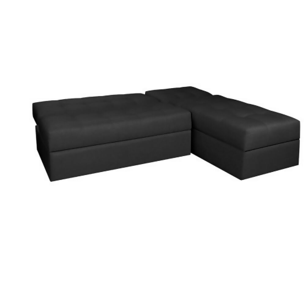 Sofá Cama Angela En L Con Brazos Tela Negro