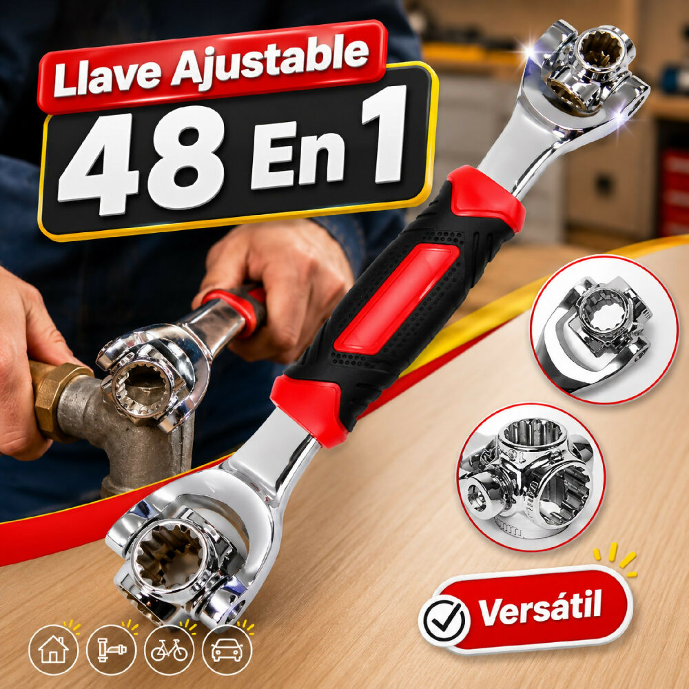 Herramienta Llave Universal Ajustable 48 En 1 Compacta Para Reparaciones