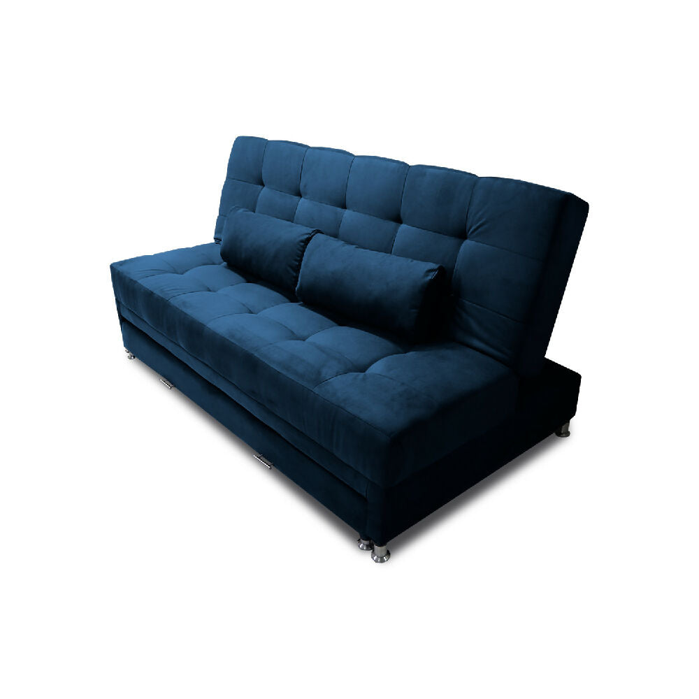 Sofá Cama Tarima Haller Tela Velvet 190X95X80 Azul Petroleo