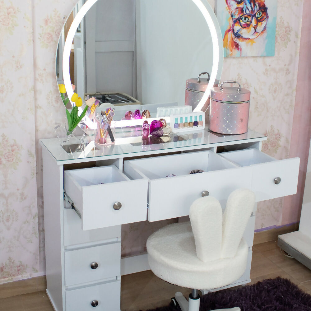 Jazmín 105cm Led Media Luna, Blanco