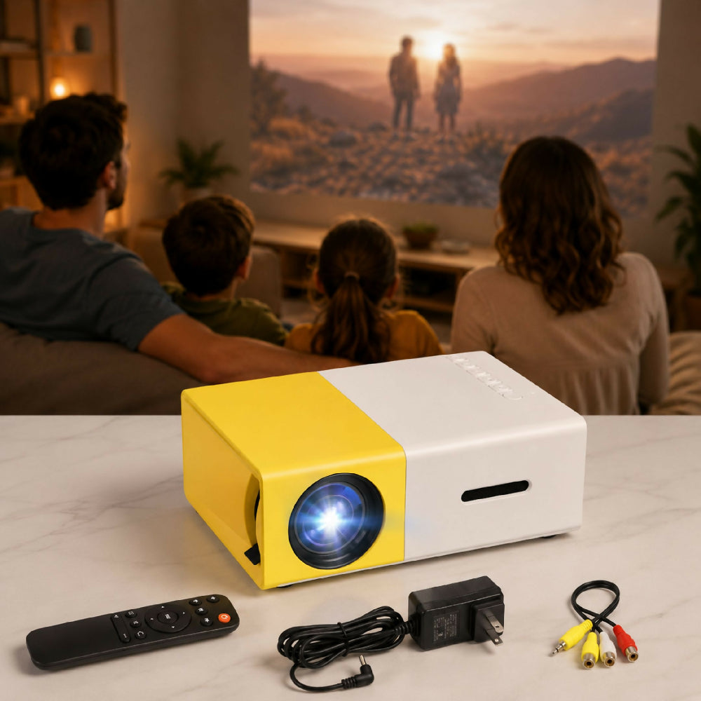 Mini Proyector Portátil YG300 Amarillo Entrada Micro SD AV Original