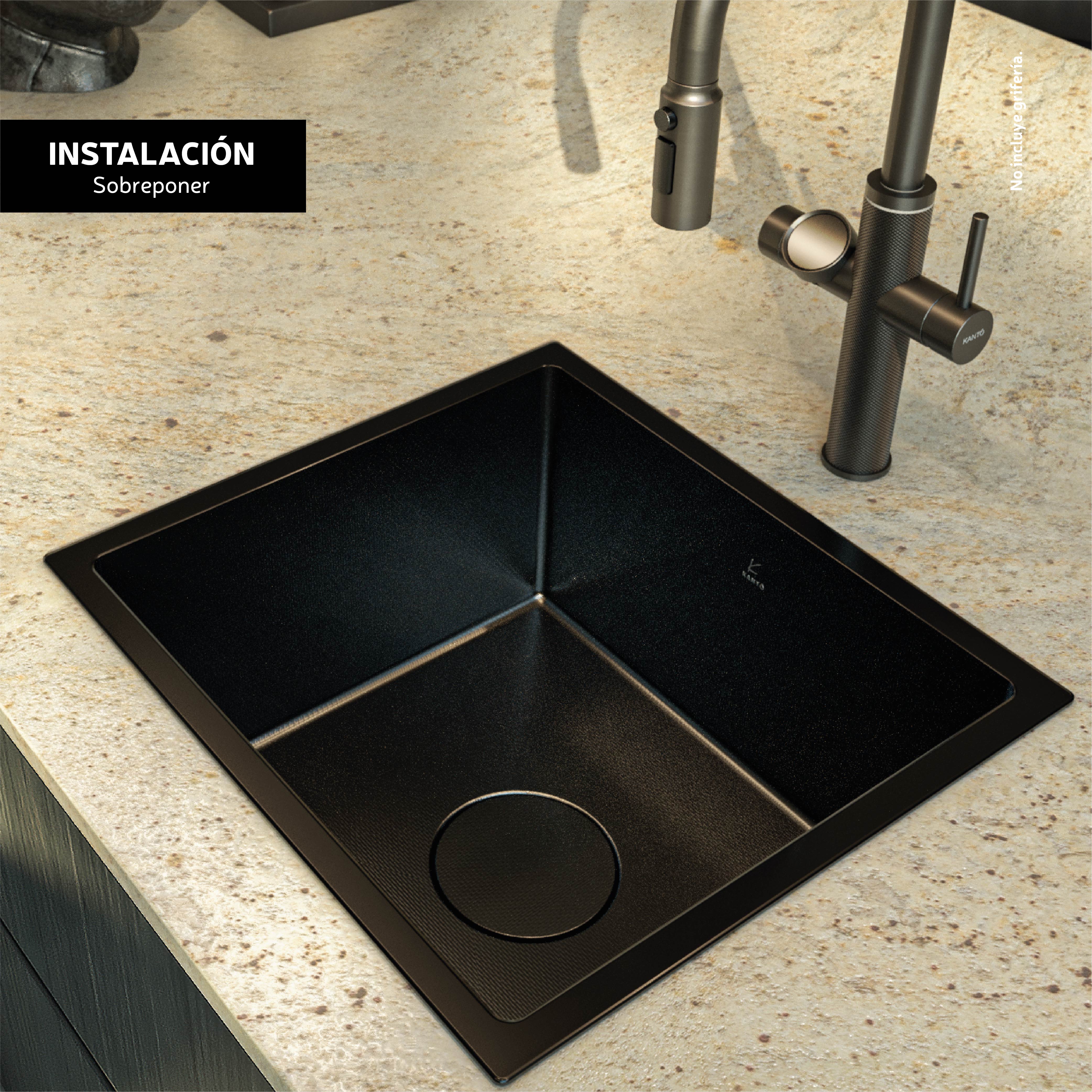 Lavaplatos Nobu Acero 304 Nano, Negro