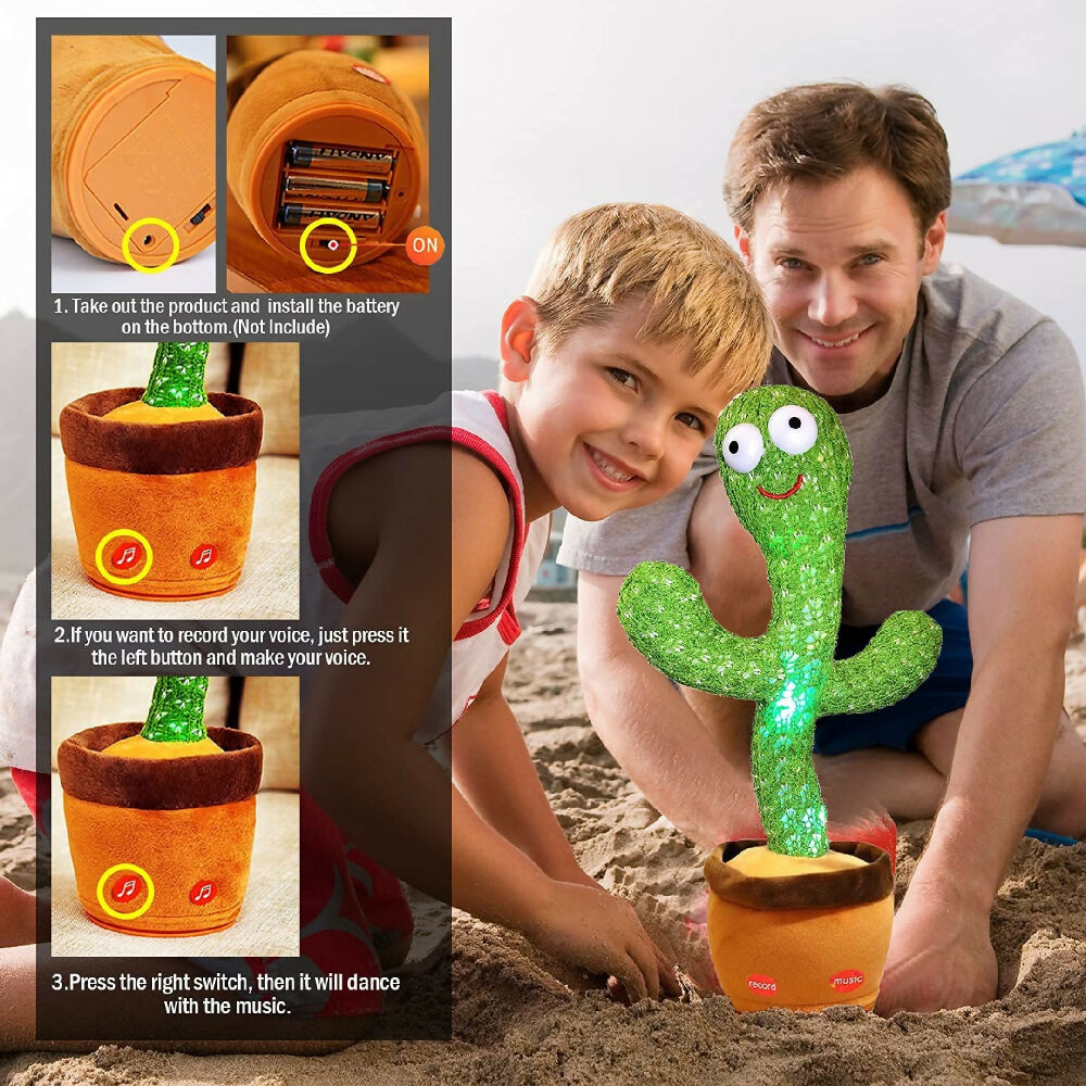 Cactus Bailarín Recargable Con Sonido Interactivo Que Repite Y Canta