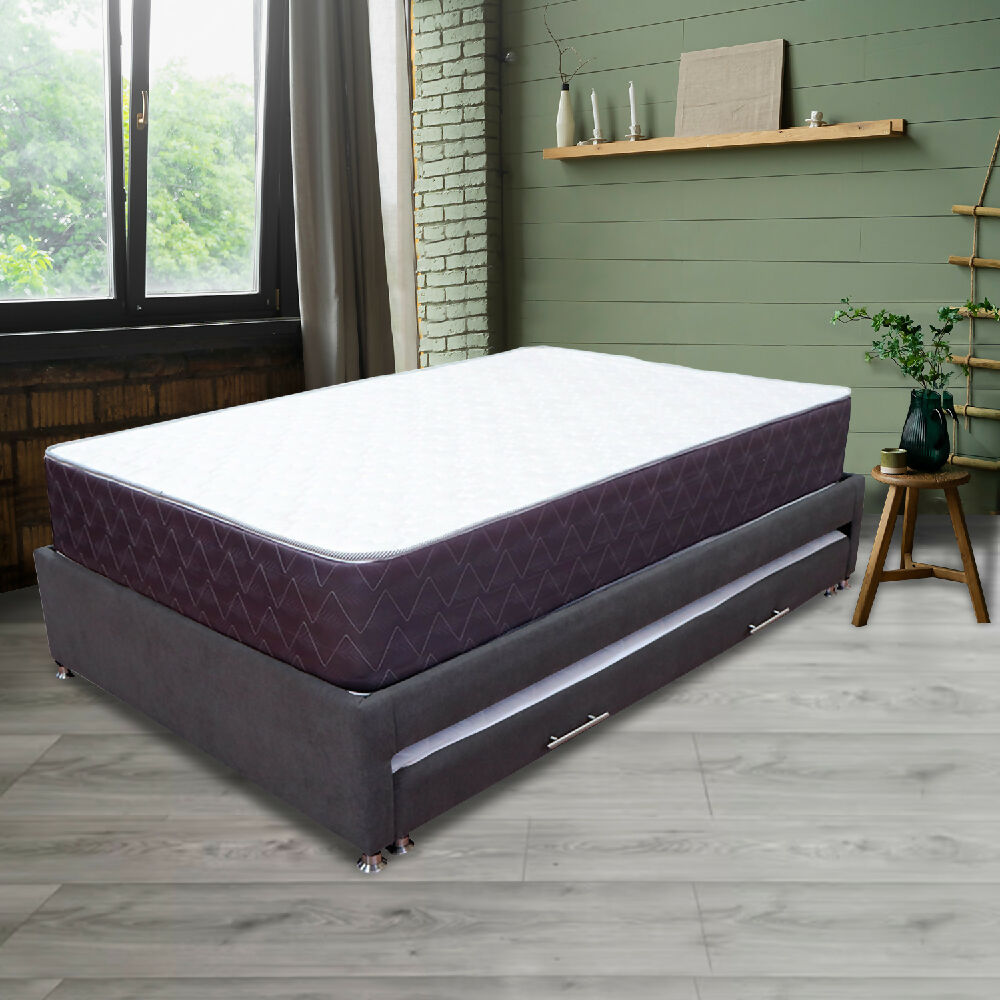 Cama Tarima Nido Kunz 120x190 Semidoble Gris Oscuro
