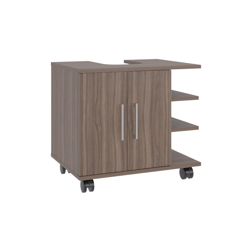 Mueble para Lavamanos Aqua, Avellana, con Rodachines Para Su Fácil Desplazamiento ZF