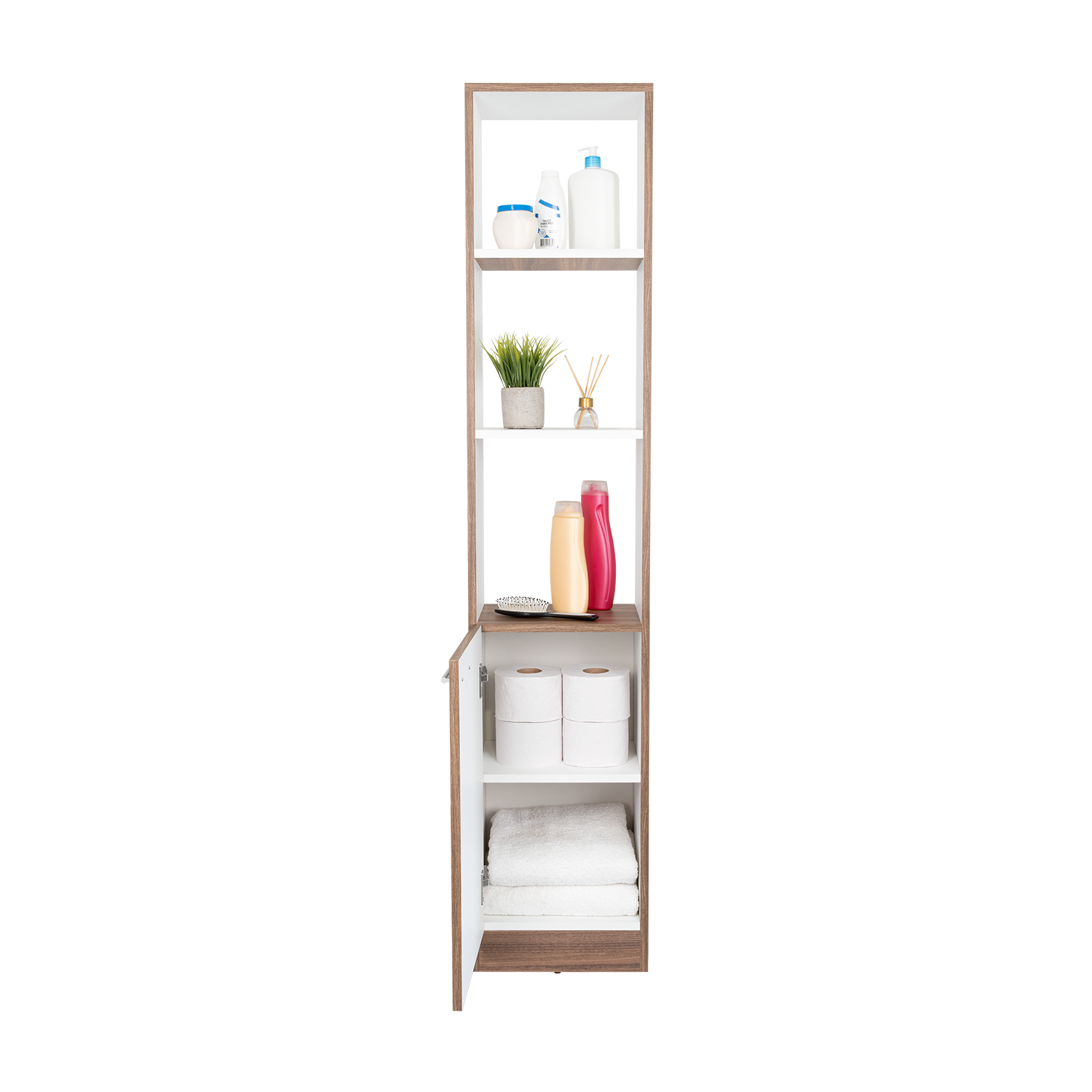 Organizador de Baño Aqua, Avellana y Blanco, con Variedad de Entrepaños ZF
