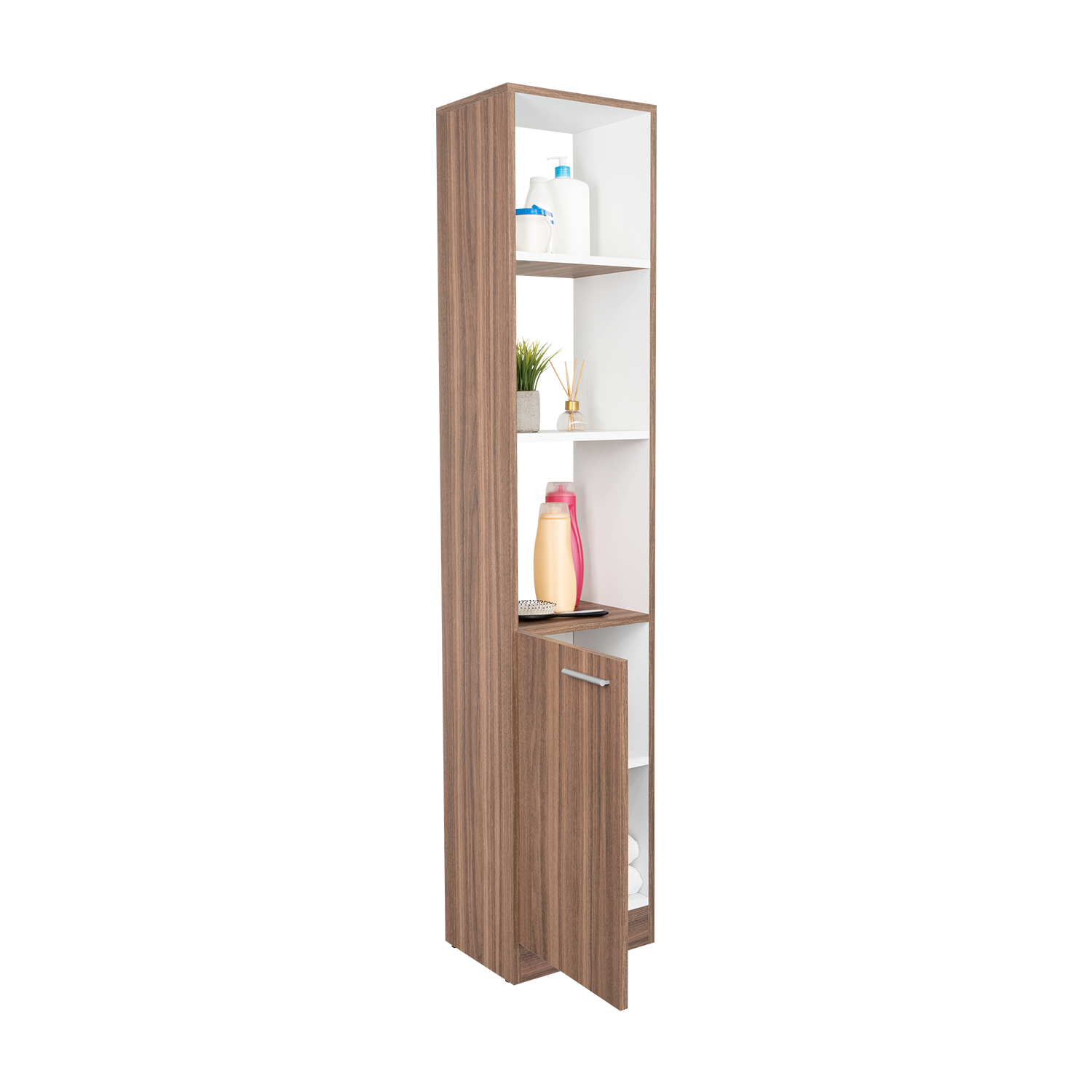 Organizador de Baño Aqua, Avellana y Blanco, con Variedad de Entrepaños ZF