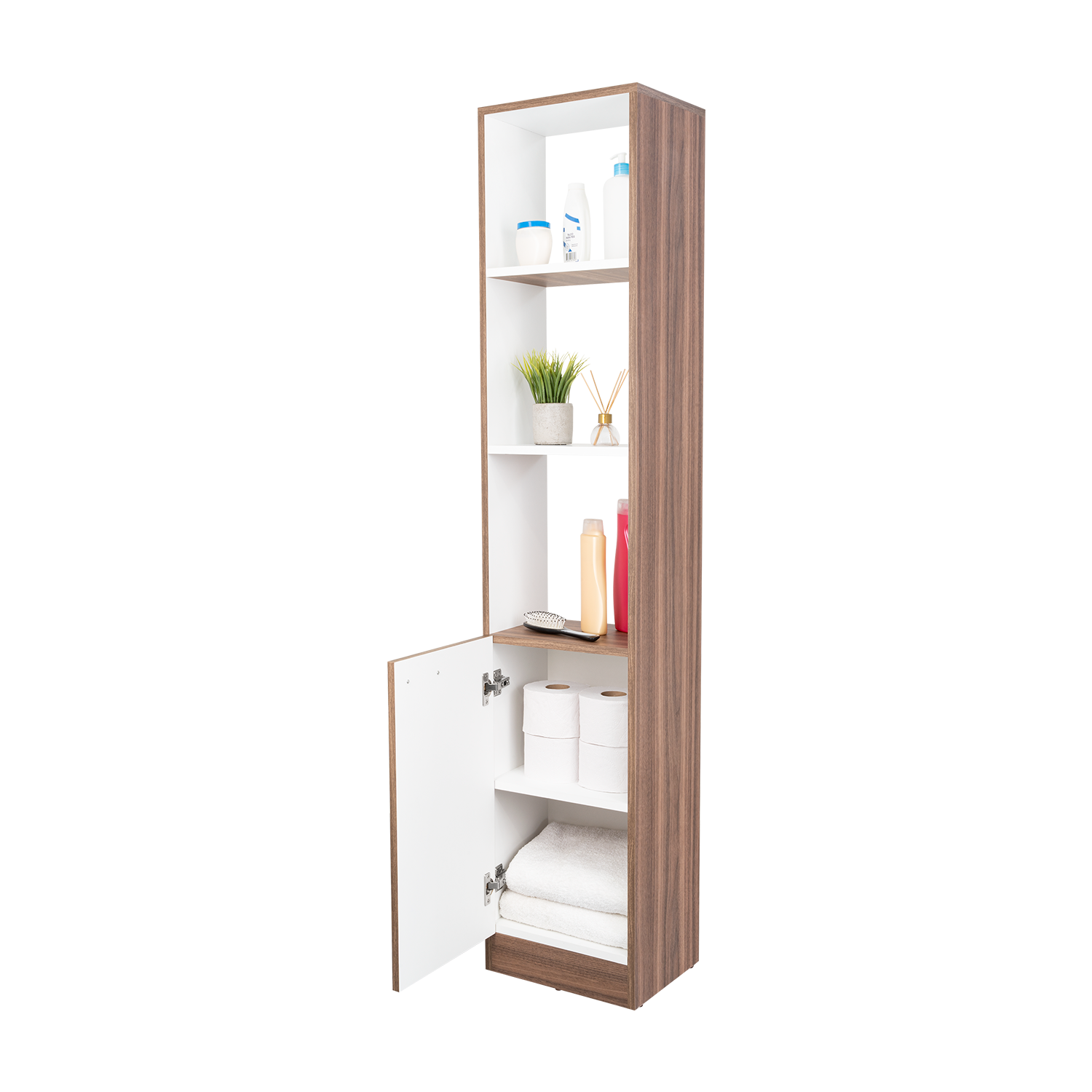 Organizador de Baño Aqua, Avellana y Blanco, con Variedad de Entrepaños ZF