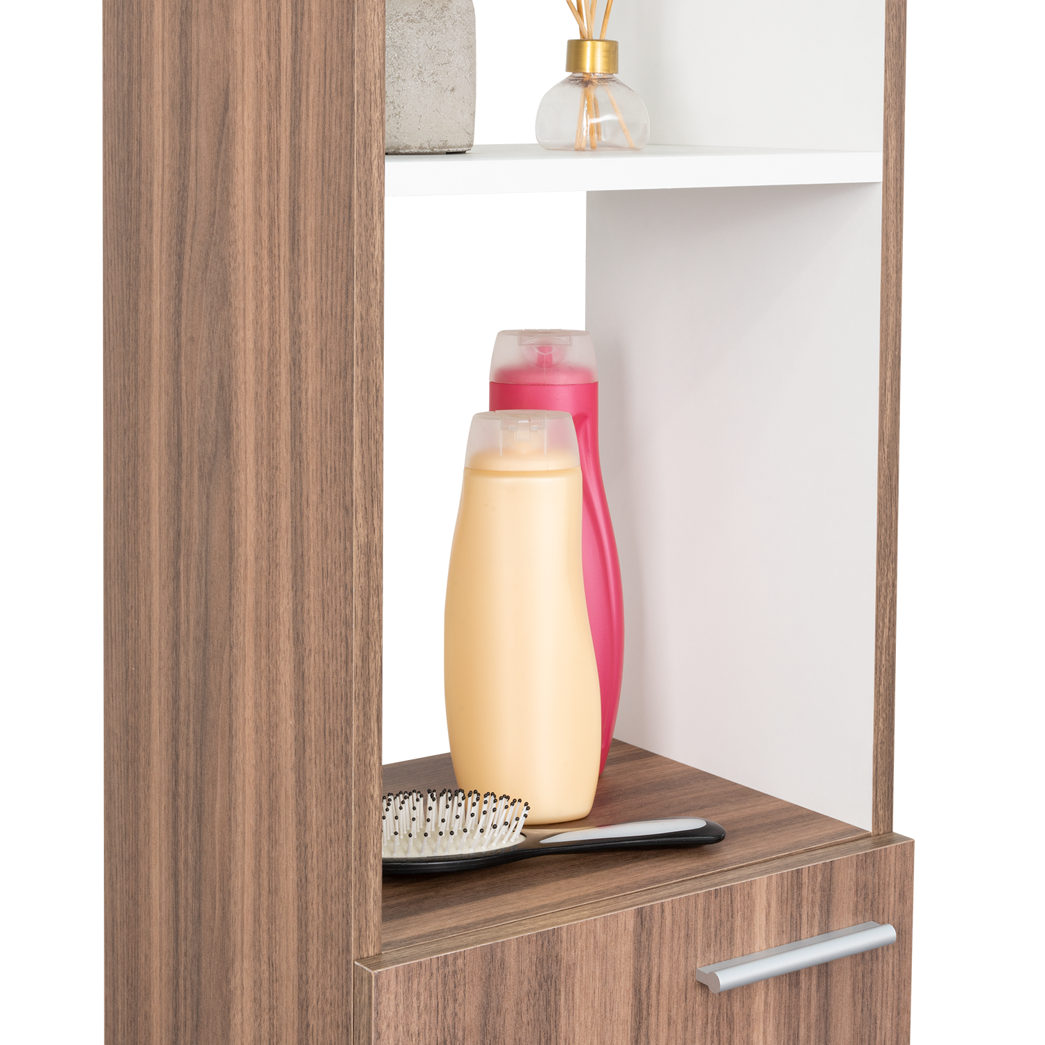 Organizador de Baño Aqua, Avellana y Blanco, con Variedad de Entrepaños ZF