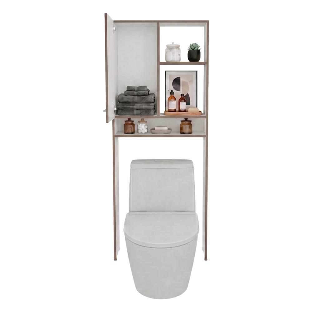 Gabinete de Baño Bristol-26, Avellana y Blanco, Amplios Espacios para Colocar Objetos Decorativos ZF