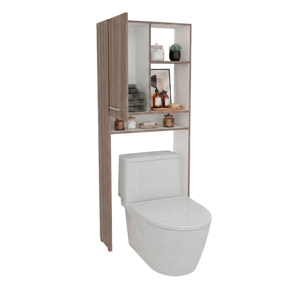 Gabinete de Baño Bristol-26, Avellana y Blanco, Amplios Espacios para Colocar Objetos Decorativos ZF