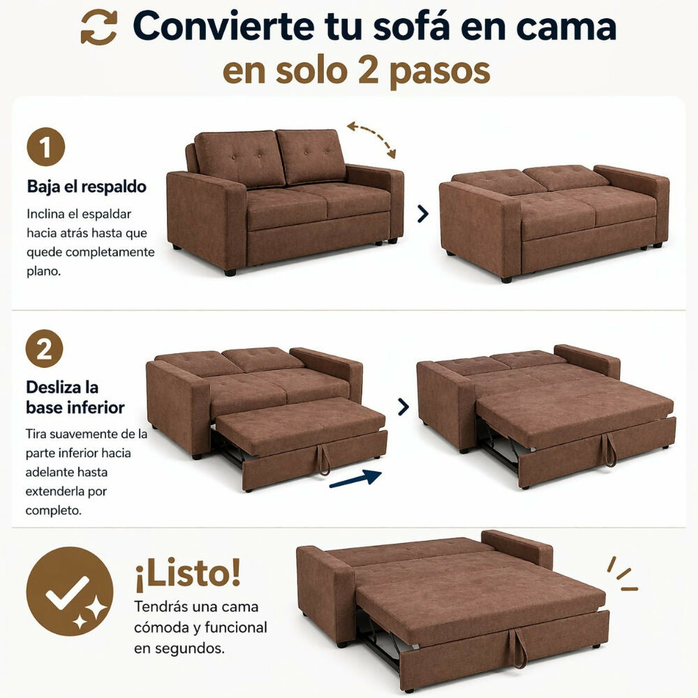 Sofa cama 3 Puestos Cafe Morelia