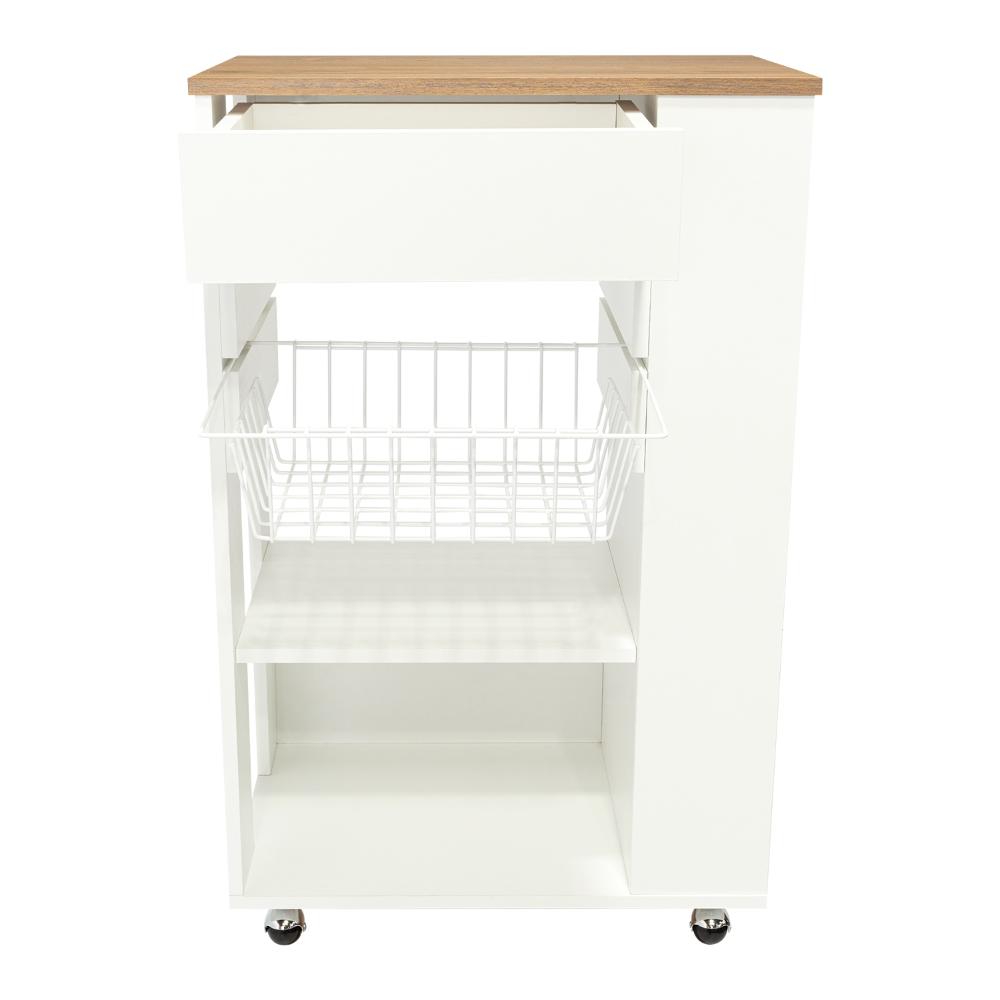 Organizador de Cocina Alhena, Blanco y Moca, con Entrepaños Para Ubicar Elementos de Cocina