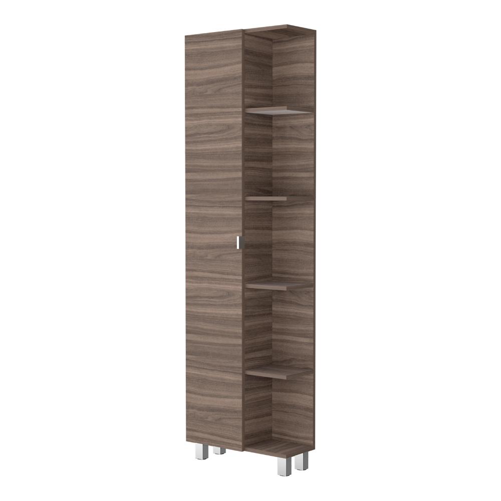 Mueble Esquinero Aqua, Avellana y Blanco, con Variedad de Entrepaños ZF