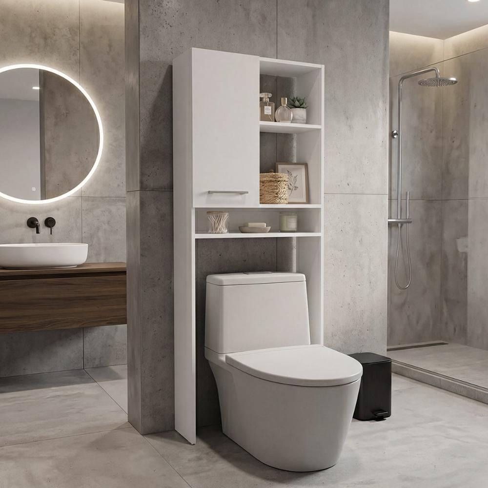 Gabinete de Baño Bristol 26, Blanco Duqueza, Ideal para Ahorrar Espacio