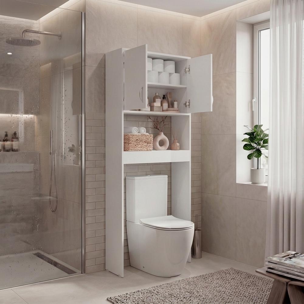Gabinete de Baño Bristol-25, Kronos Blanco, Amplios Espacios para Colocar Objetos Decorativos ZF