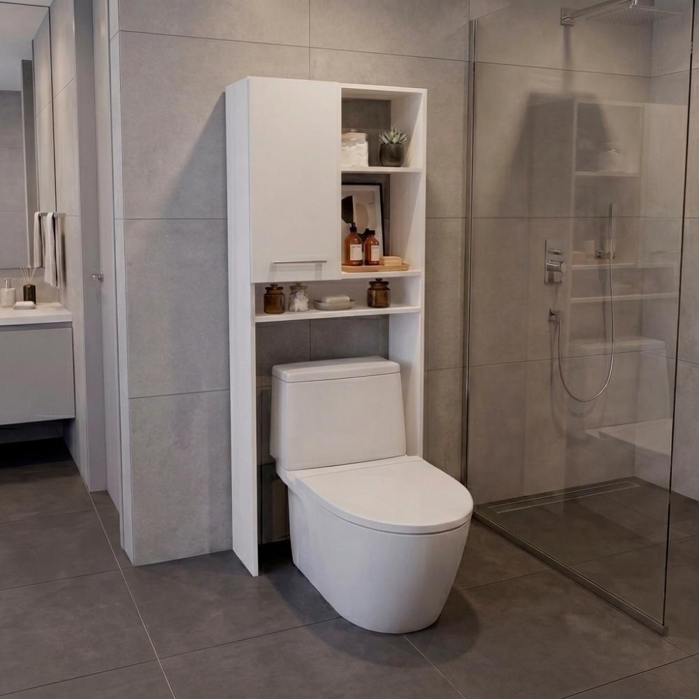 Gabinete de Baño Bristol-26, Kronos Blanco, Amplios Espacios para Colocar Objetos Decorativos ZF