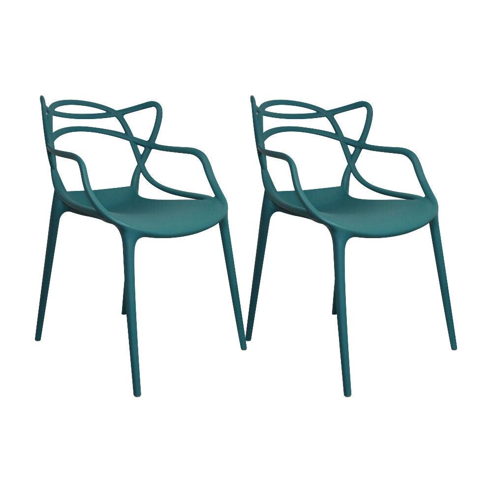 Kit por 2 Silla Solna Tipo Master Jardín - Azul Petroleo