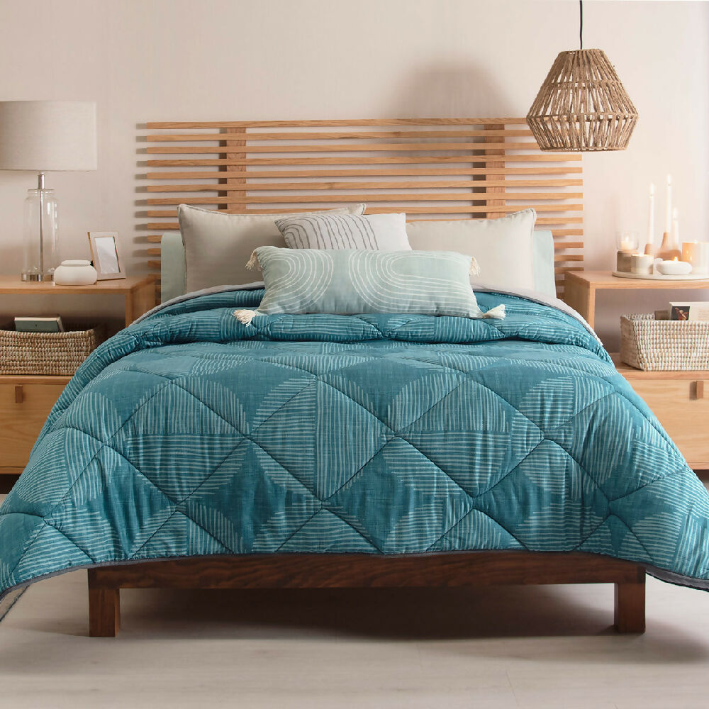 87861-2 Juego de Edredón Sisal Doble Faz para Cama King, Incluye 2 Fundas y 2 Cojines - Envío Gratis