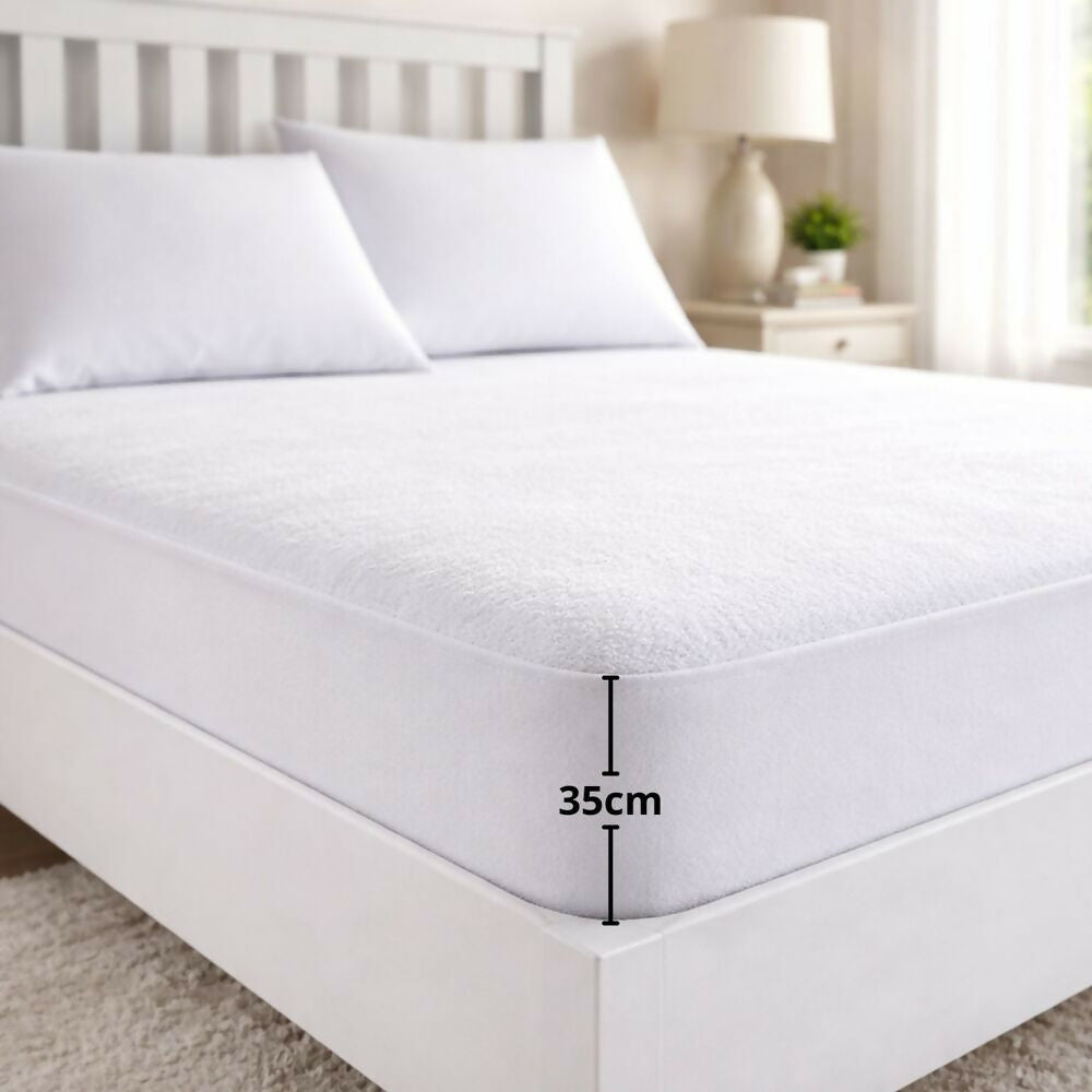 Protector colchón queen 100% impermeable antifluido terry 160x190cm