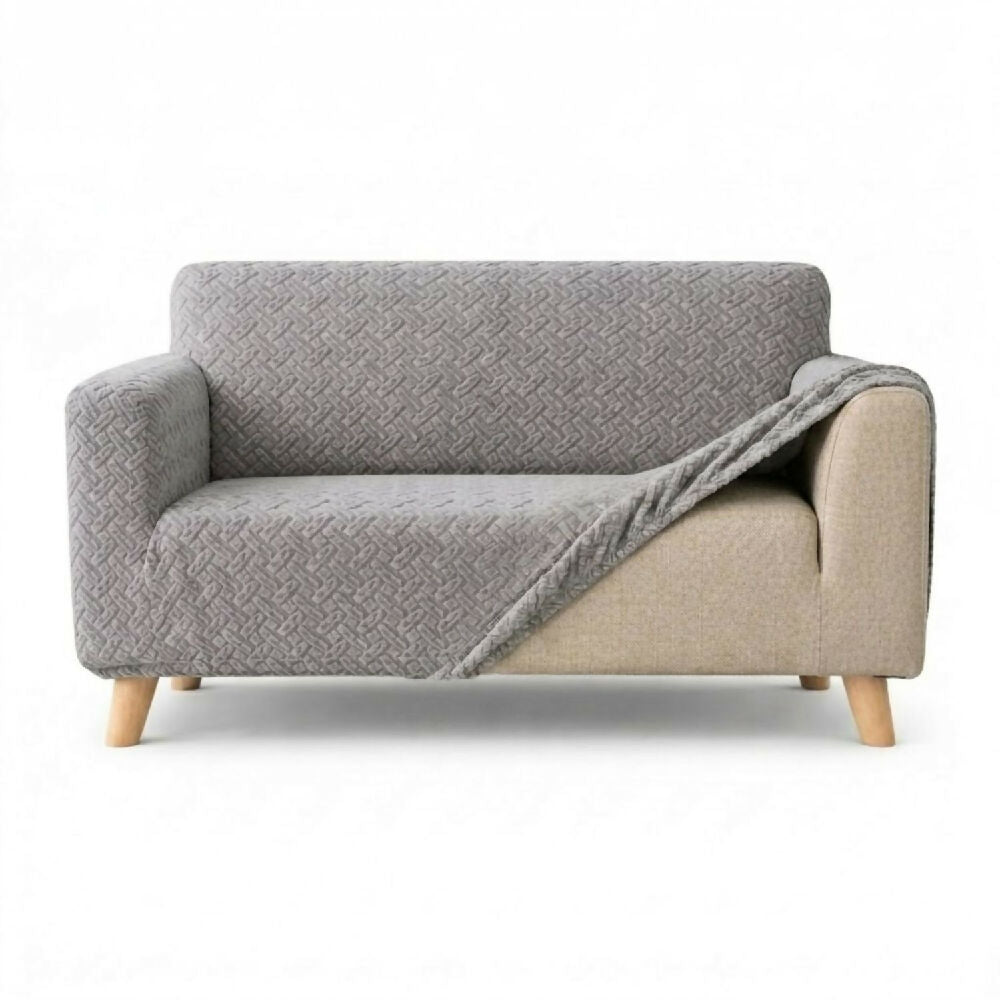 Protector de sofá 2 puestos elastico gris