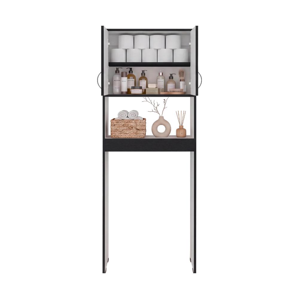 Gabinete de Baño Bristol-25, Wengue y Blanco, Amplios Espacios para Colocar Objetos Decorativos ZF