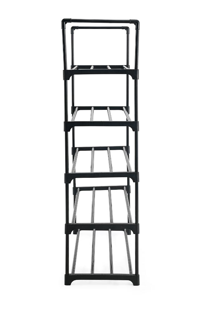 Zapatero organizador Juna eco, Negro, De 5 niveles con amplio espacio para 15 pares