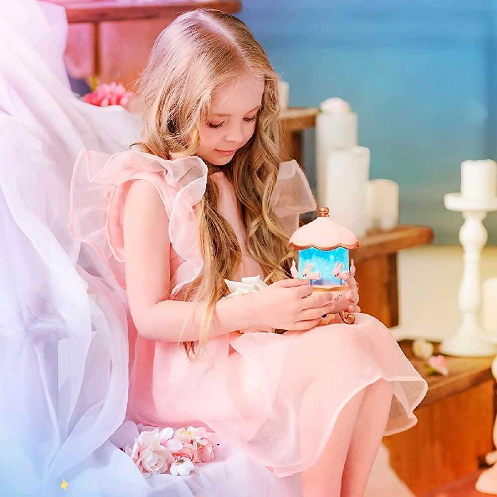 Lámpara Infantil Proyector 360° Conejitos Luz Nocturna Giratoria Con 6 Plantillas PTZ-17-6 5