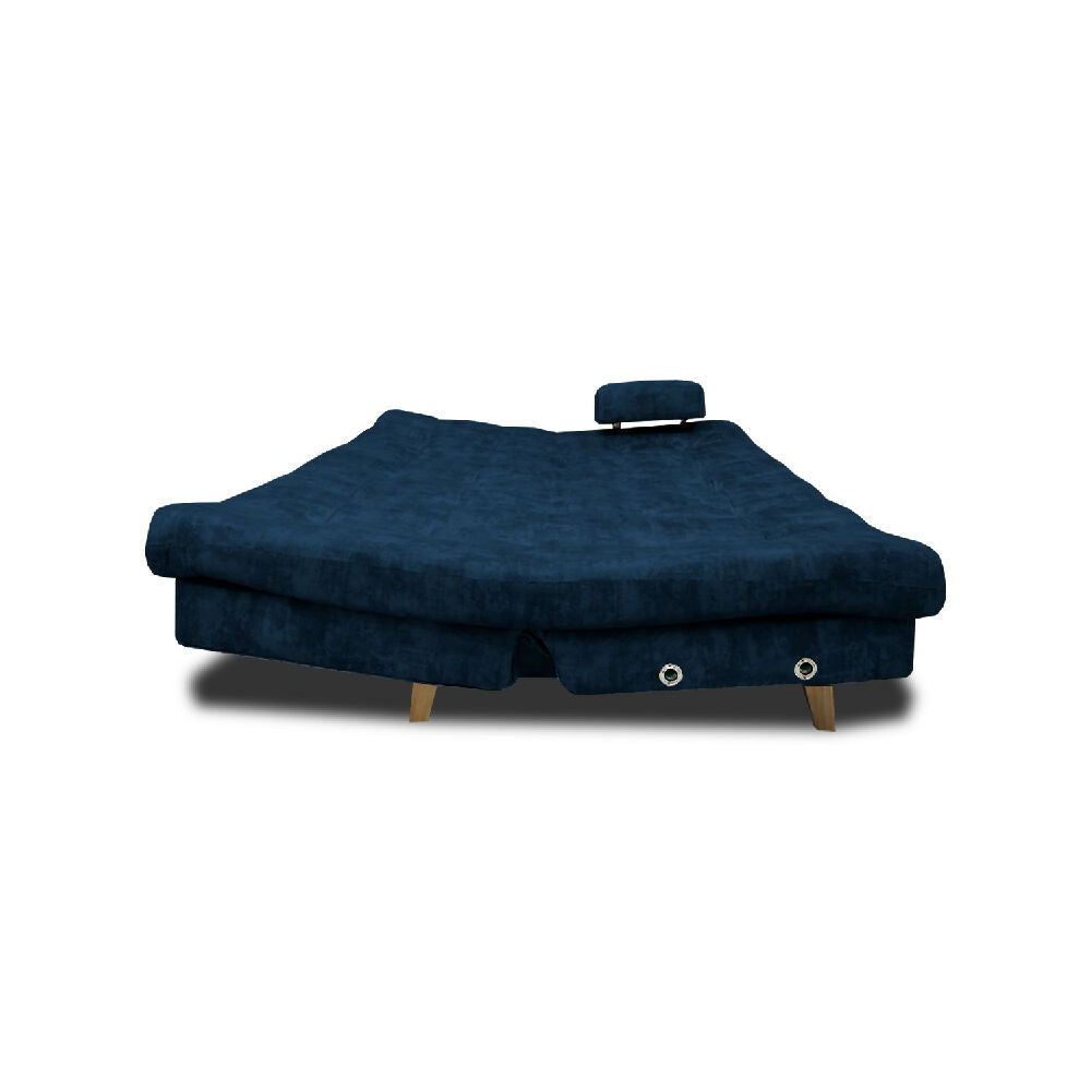 Sofá Cama Blum Clic Clac 3 Posiciones Tela Amigable Con Mascotas 185X90X80 Azul Petroleo