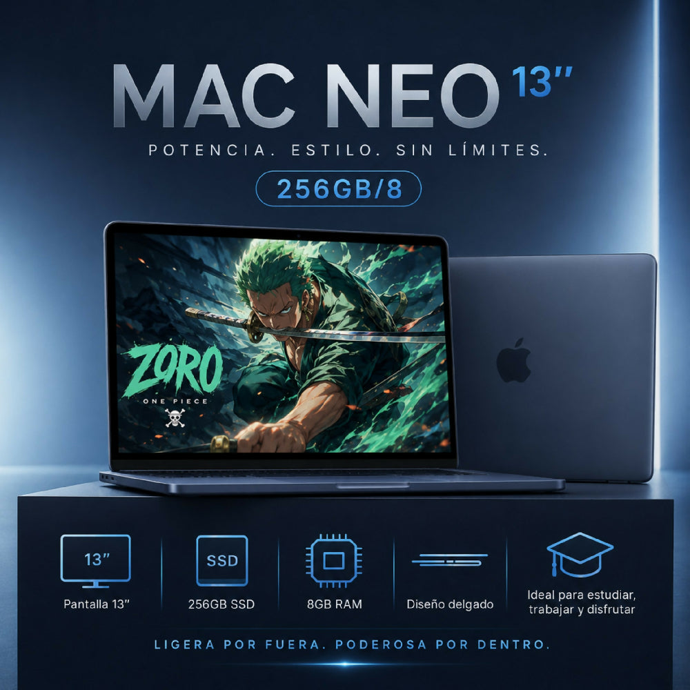 Macbook 13 Pulgadas A18 Pro 256gb Laptop Apple Con Potencia Extrema Negro