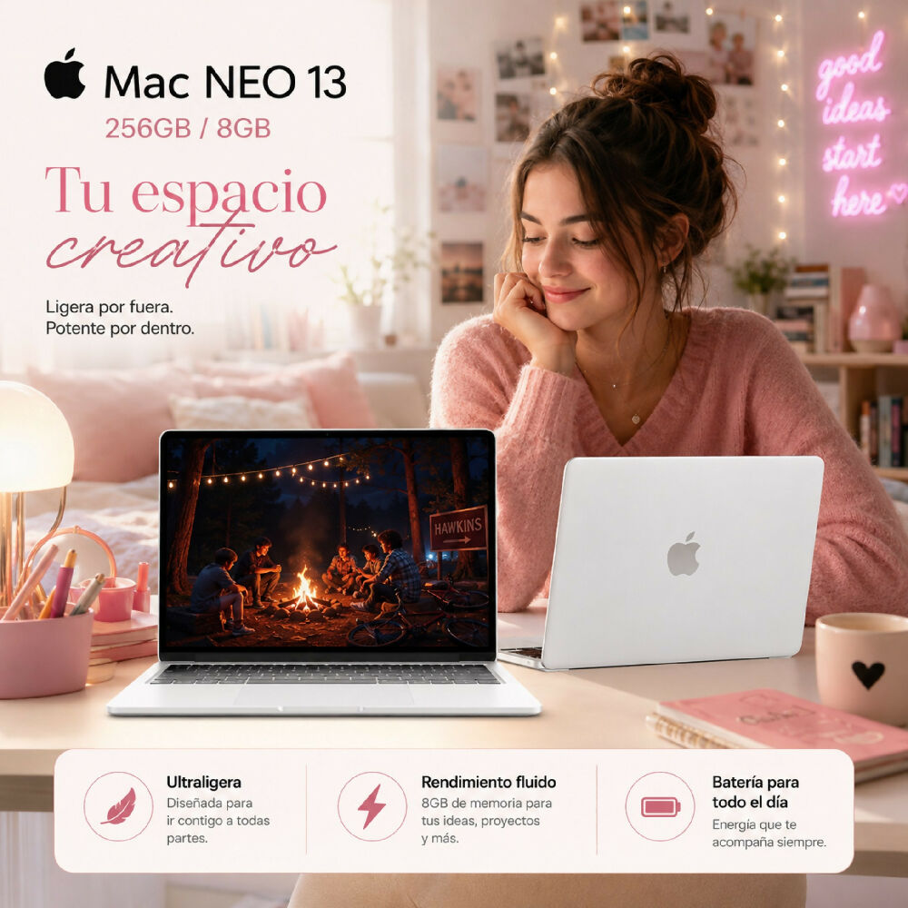 Macbook 13 Pulgadas A18 Pro 256gb Laptop Apple Con Potencia Extrema Plateado