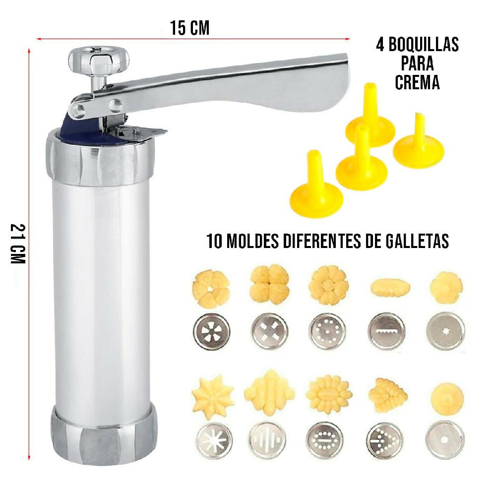 Máquina para hacer galletas Prensa Con Moldes y Boquillas PTZ-10-4 3