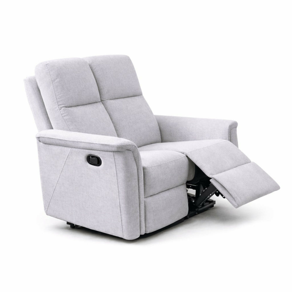 Sofa Reclinable 2 Puestos Tela Gris Claro Tacito