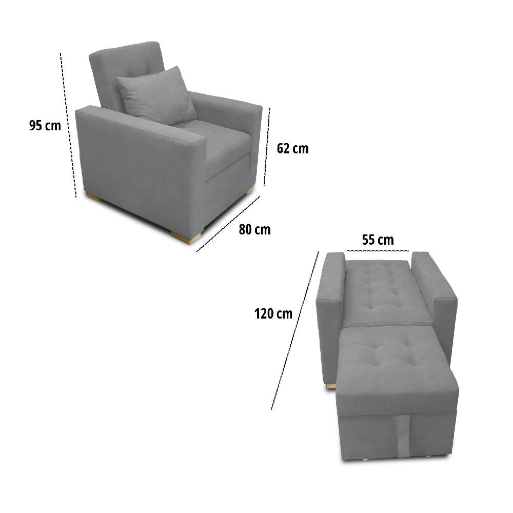 Poltrona Mood Multifuncional Reclinable Gris