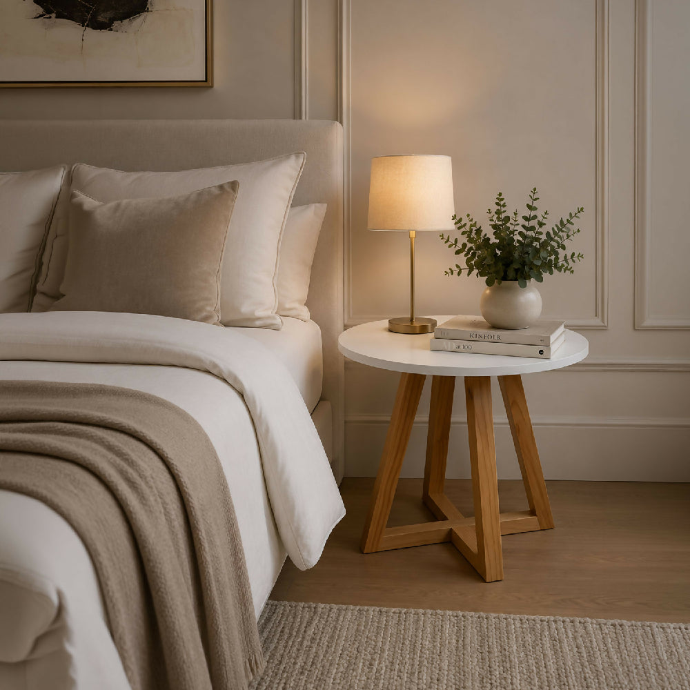 Mesa Auxiliar Cotton, Blanca