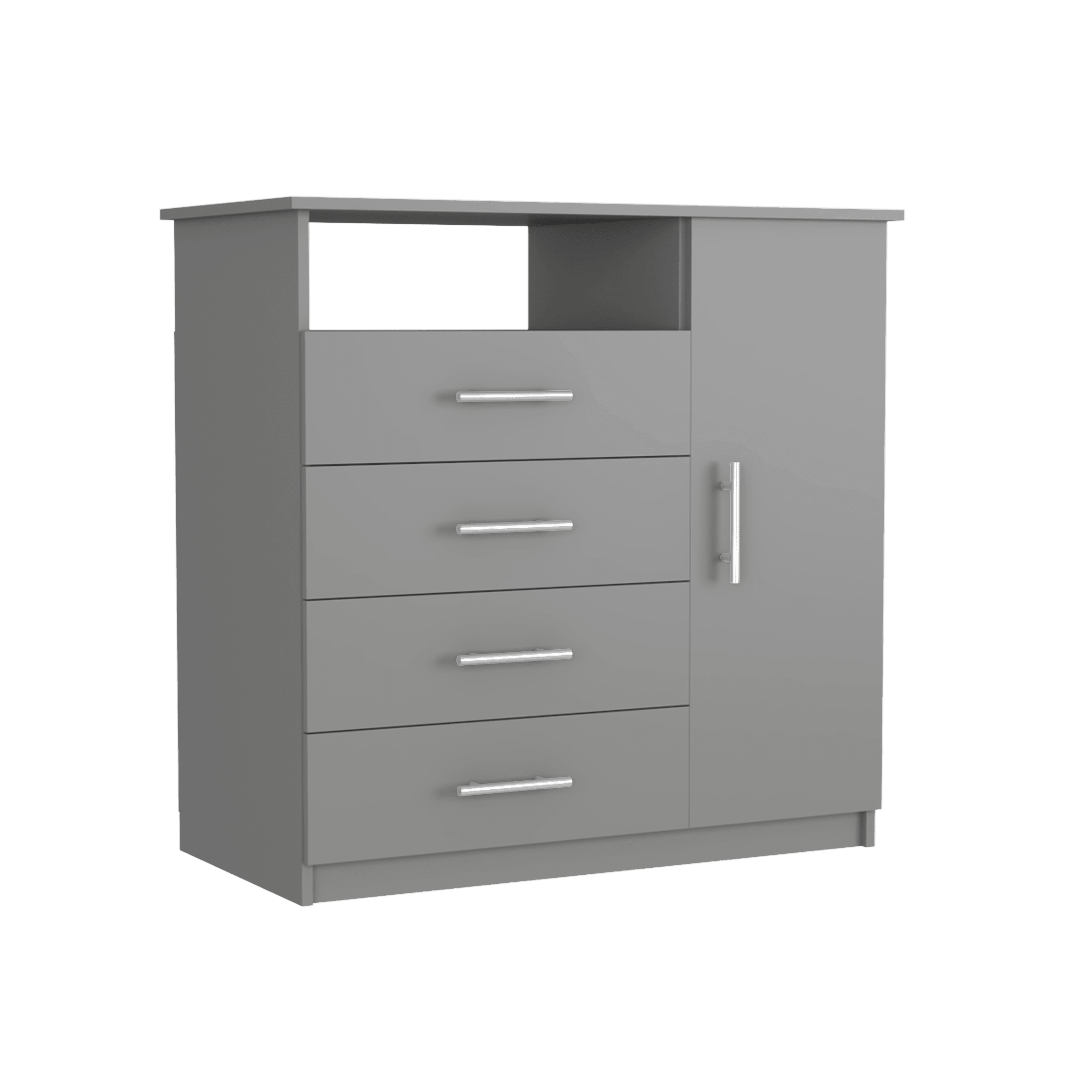 Organizador Barlovento, Gris, con Cuatro Cajones Para Guardar Ropa CF - VIRTUAL MUEBLES