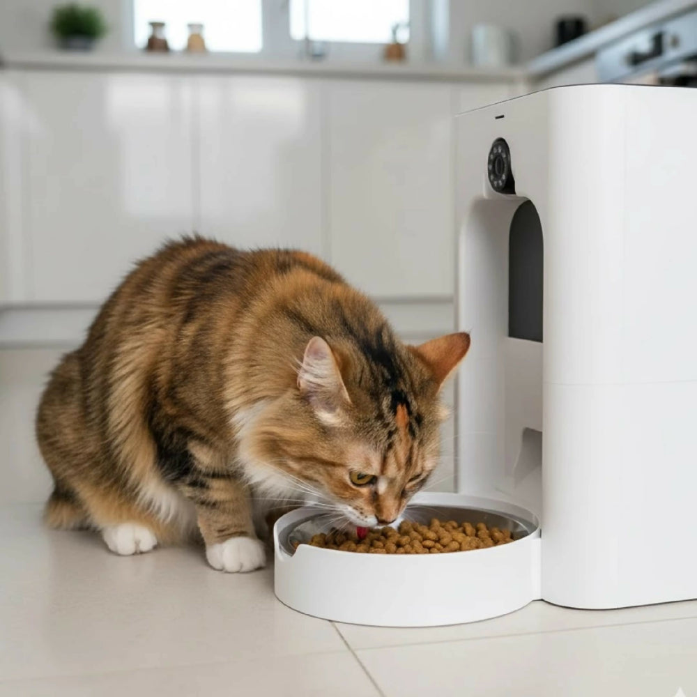Dispensador De Comida Inteligente Con Cámara Full HD 1080P Conexión WiFi