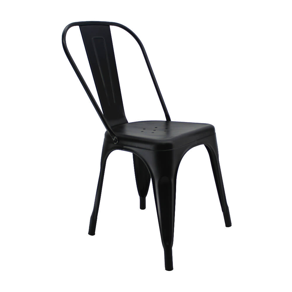 Kit por 2 Silla Tolix Metalica Para Comedor Restaurante -Negra