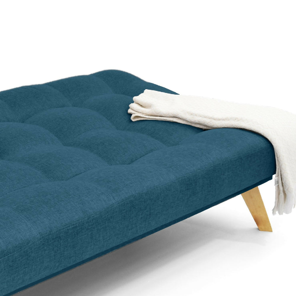 Sofa Cama Porto 182x85x85 Reclinable 3 posiciones Tela Azul