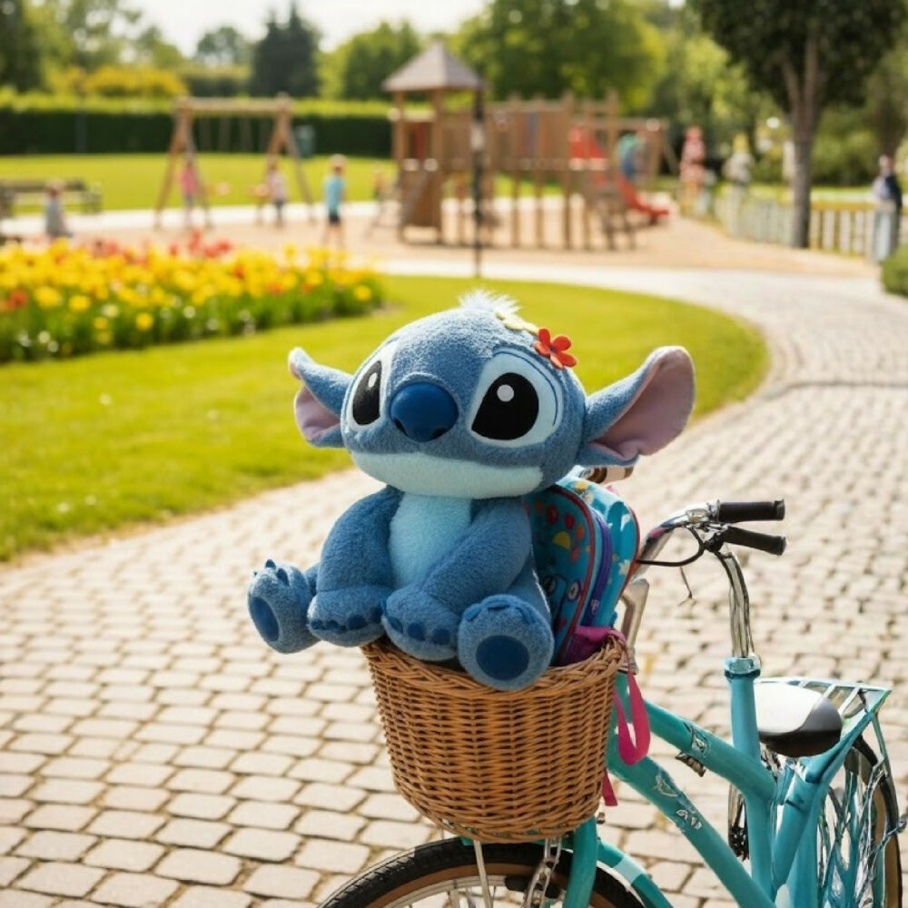 Peluche Stitch Con Flor Hawaiana 40cm Aproximadamente Colección Aloha