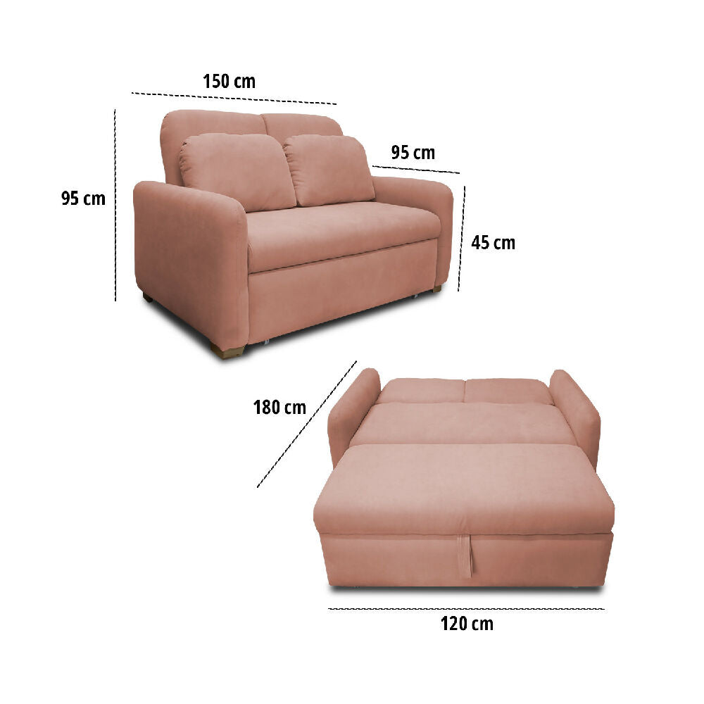 Sofacama Nube Multifuncional Carrito Reclinable Camel + Cojines
