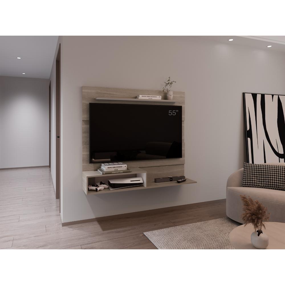 Panel de Tv Beijing, Bardolino y Blanco, con espacio para tv 55"