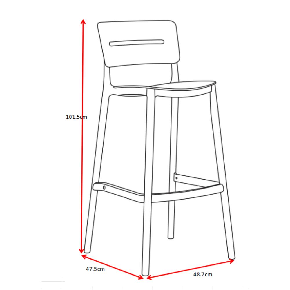 Silla para Bar Manila, Verde, Con espaldar rectangular y diseño moderno X2