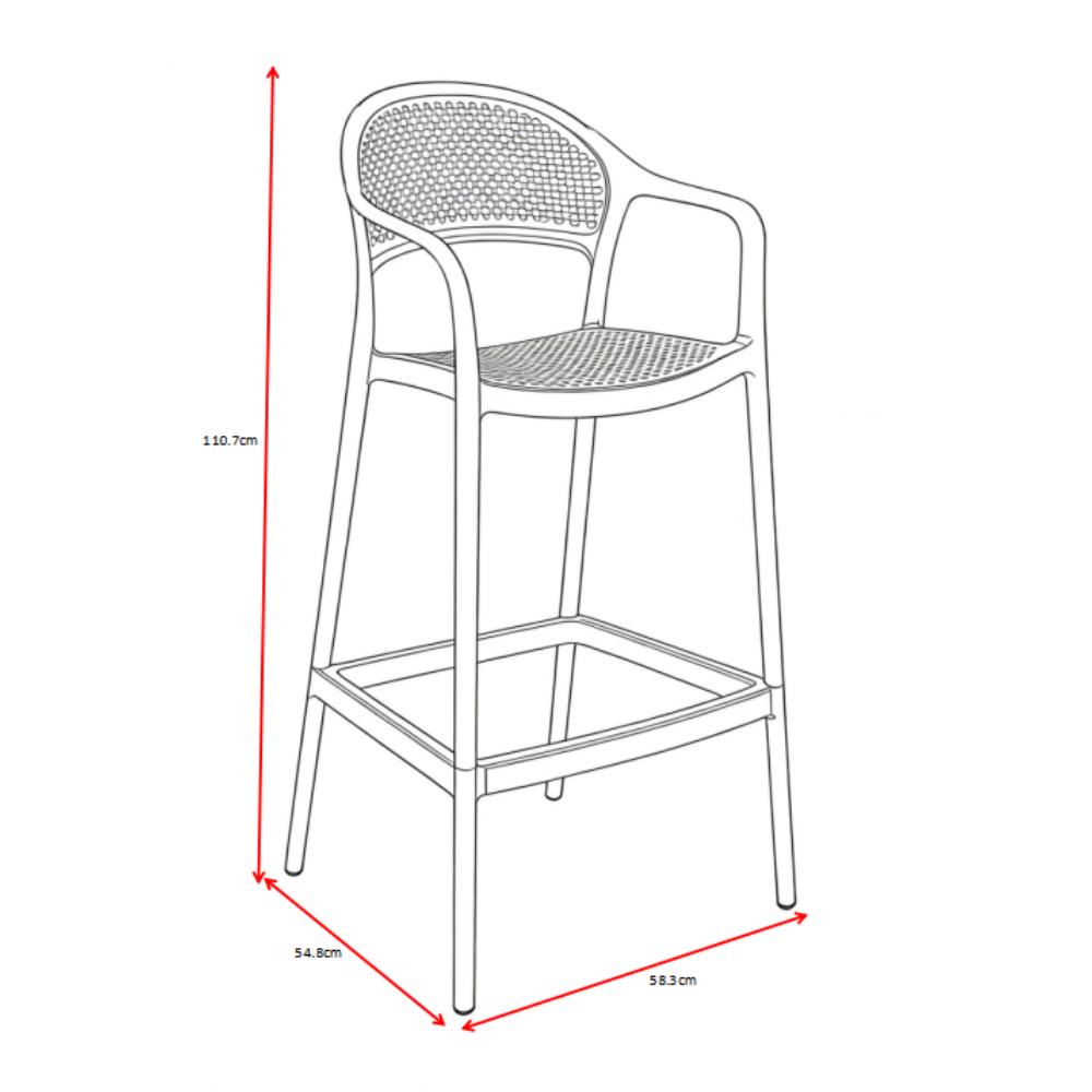 Silla para Bar Curitiva, Taupe, Con espaldar traspirable y diseño Minimalista