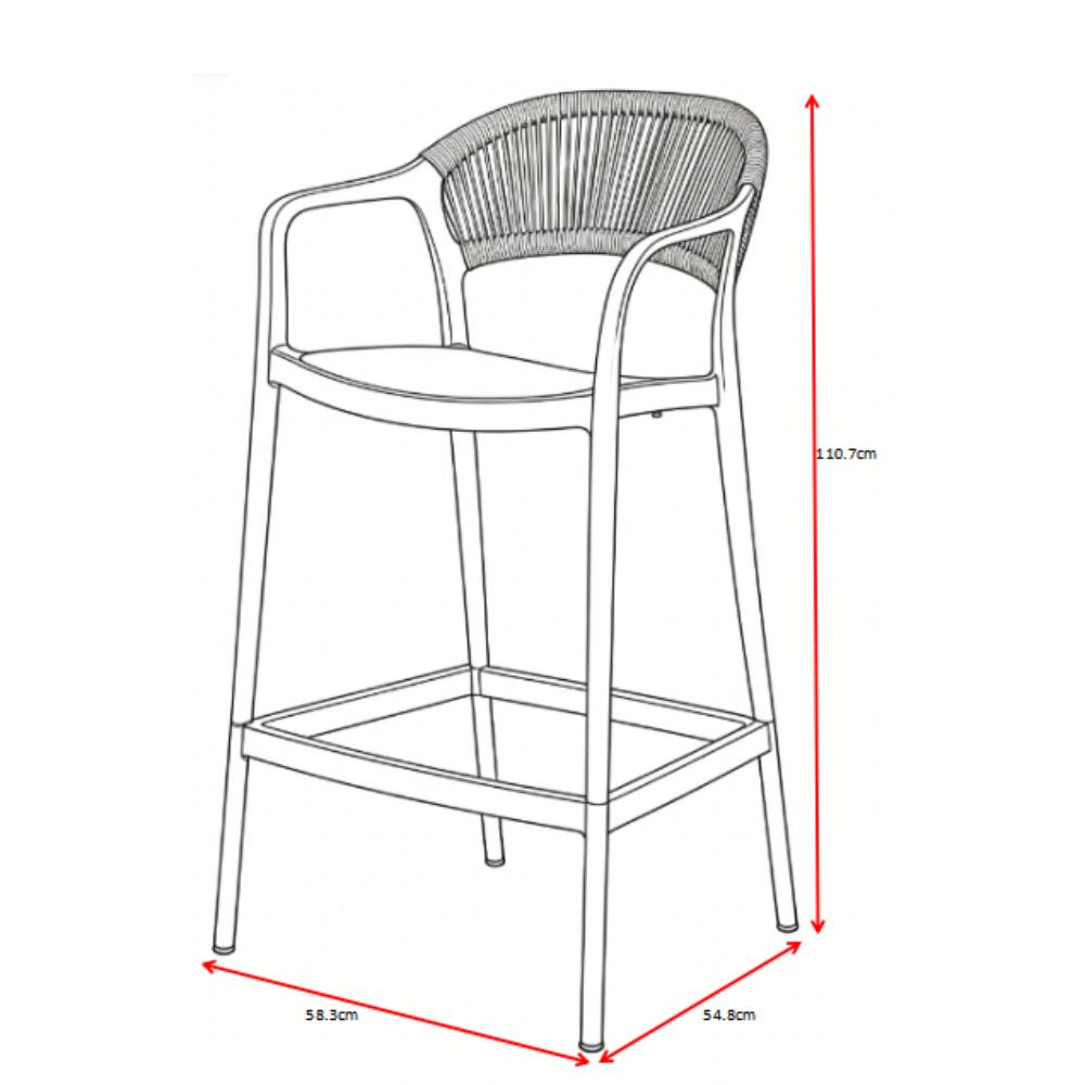 Silla para Bar Balí, Negro, Doble propósito con Reposa Pies