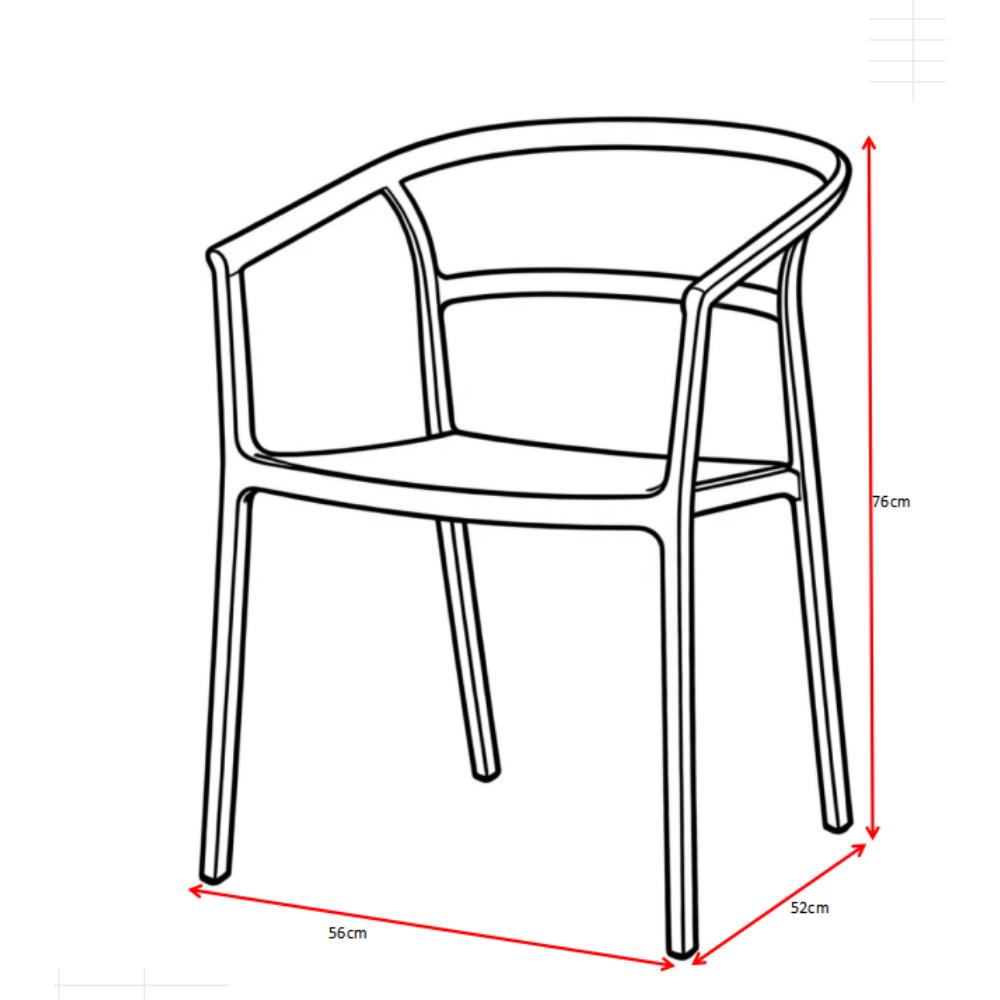 Silla Porto, Negro, Con espaldar minimalista y diseño Moderno X4