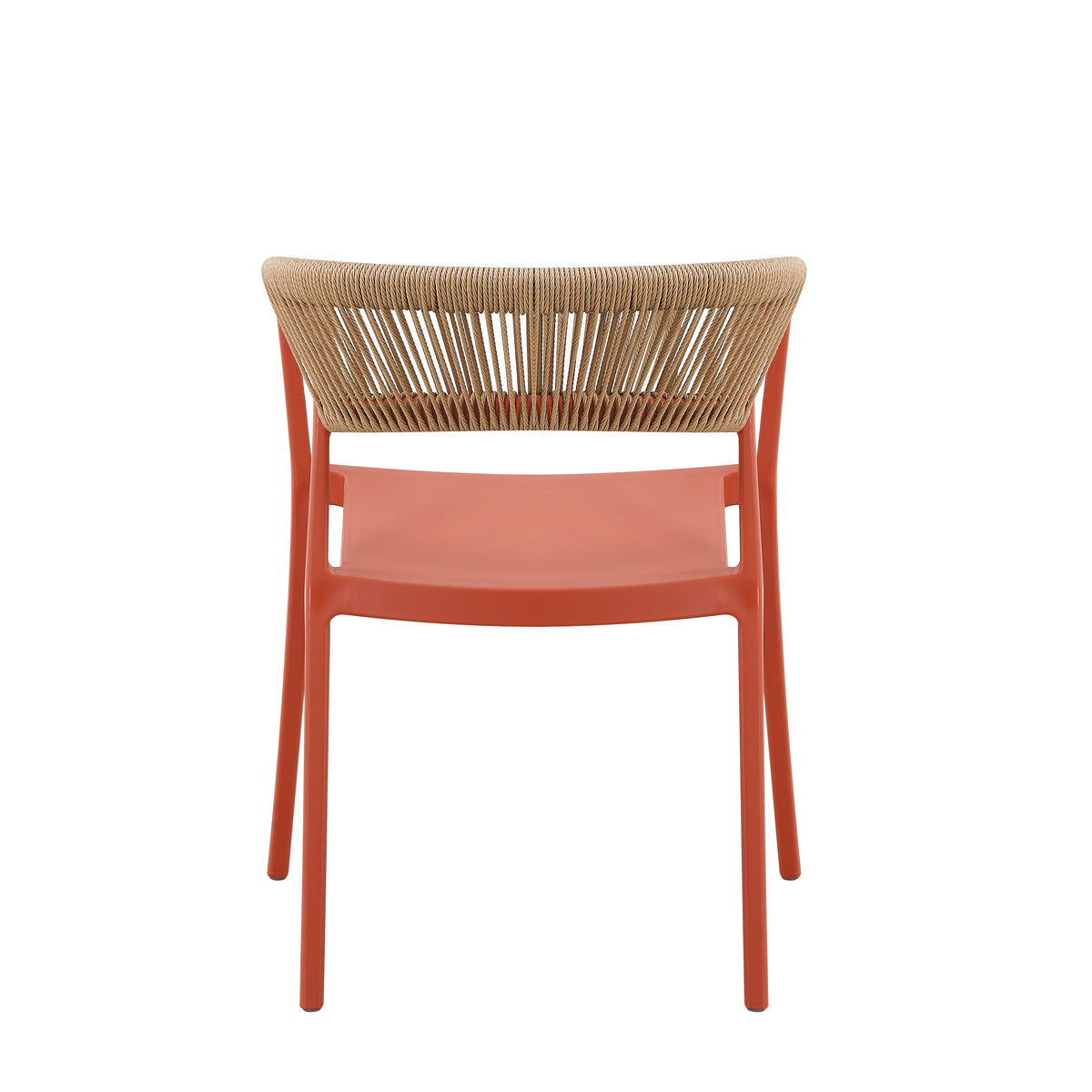 Set de 4 Sillas Balí, Terracota, con Espaldar en Cuerdas y Diseño Moderno