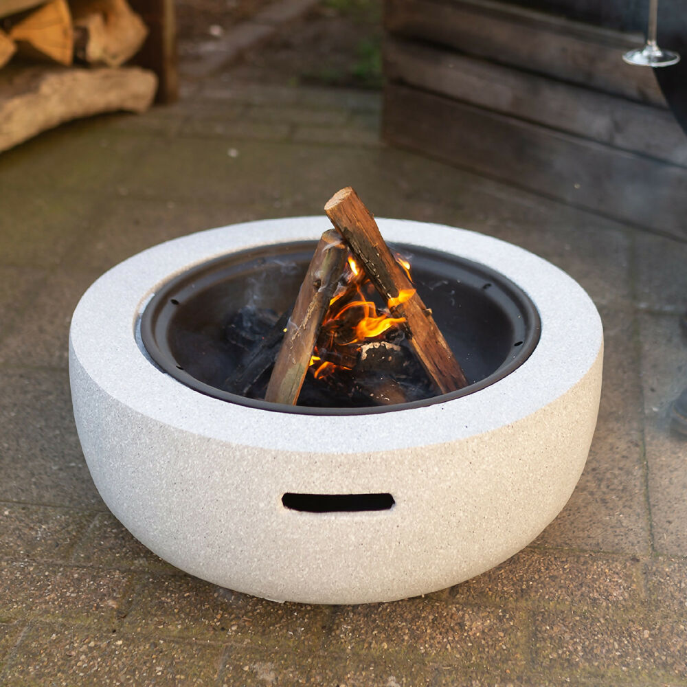 Asador Redondo Tipo Fogata Brasero Portátil Para Jardín Y Camping