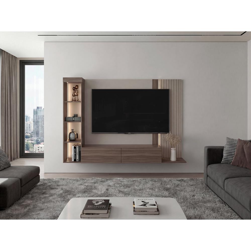 Panel de TV Gamma, Capri y Avellana con Espacio para Televisor de hasta 65"