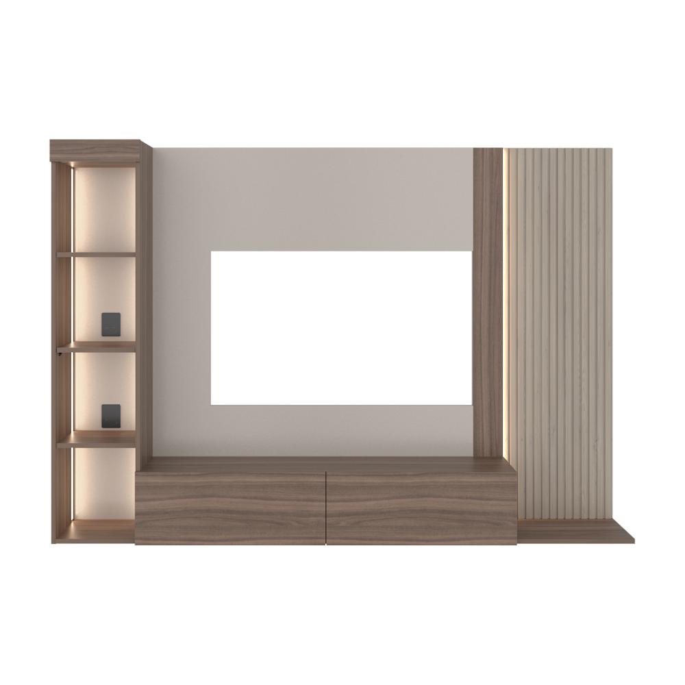 Panel de TV Gamma, Capri y Avellana con Espacio para Televisor de hasta 65"